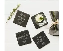 Onderzetters GIN Set van 4 - Leisteen - Just Slate Company Scotland