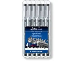 STAEDTLER - Artist Series - pigment liner - PROMO box 6 st (4 + 2 GRATIS)