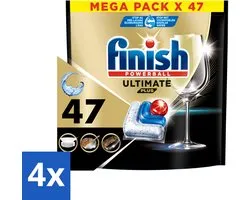 4 x Finish - Vaatwasmiddel - Ultimate Plus All in One Regular - Krachtige Alles-in-1 Reiniging - 47 capsules - Vaatwastablet - Vaatwasser Tabletten - Vaatwasser Reiniging - Vaatwasser Capsules - Alles-in-één Vaatwasmiddel