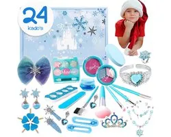 Calendrier de l'Avent Princesse des Glaces 2025 – Maquillage et Bijoux pour Filles – 24 Cadeaux – Gloss à lèvres, Ombre à paupières, Diadème et Accessoires de vêtements pour bébé – Cadeau pour les 3 ans et plus