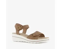 Natuform dames sandalen met sleehak cognac bruin - Maat 41 - Uitneembare zool