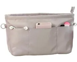 Handtas organizer - Maat S - 21,5*8*17 cm - Handtas organizer - Nylon boodschappentas organizer - Organizer - Boodschappentas met sleutelring en ritssluiting - Reis organizer - Make-up organizer - Make-up tas - Draagbare organizer - Binnenvak