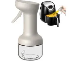 Oil Sprayer - Olieverstuiver Sprayfles - Gecontroleerd volume 0,2 ml - 19.8cm - Fine Mist - Voor Olijfolie & Airfryer - Beige - Oliespuit - Keuken Gadget - Olievernevelaar - Gezond Koken - Doseerspuit - Hervulbaar - Olie Spray - BBQ & Salade