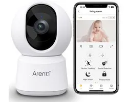 Arenti P2F Wifi Beveiligingscamera Voor Binnen - Huisdiercamera - Babyfoon - 5MP - Beweegbaar - Dual-Band Wifi - Draadloos - Full360° bewaking - Geen Blinde Vlekken - Geen Maandelijkse Kosten - HD - Besturing via App - Onvif