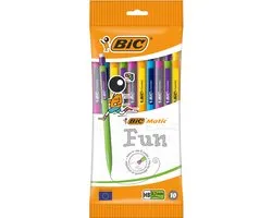 BIC Matic Fun 0 mm HB 0,7 Portemines - Différentes couleurs du corps, paquet de 10