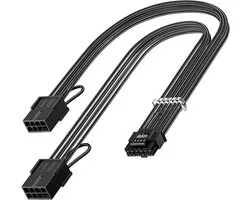 PCI-e 5.0 12VHPWR Extension Kabel 30cm, 16 Pin Male naar 2x8 Pin Female, Geschikt voor GeForce RTX 3090ti/4070/4080/4090/5070titi, 16AWG Kwaliteit en Betrouwbaarheid