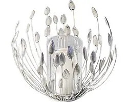 Casablanca modernes Design Windlicht, metaal, zilverkleurig, hoogte 27 cm