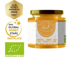 HANT | BIO - Rauwe Honing – Onverhit, Ongefilterd & Puur - 100% EU + GRATIS LEPEL - 500g
