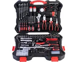 ALDORR Tools - 196-Delige gereedschapsset in koffer - Toolbox - Gereedschapskoffer Gevuld - Gereedschapskist - Schroevendraaierset - Aluminium - Handgereedschap - Basisgereedschap - Met Momentsleutel Ratel - Cadeau voor mannen - Housewarming Cadeau