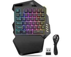 Allecto - One Handed Gaming Keyboard - Draadloos - Ergonomisch Ontwerp - RGB Verlichting - Gaming Toetsenbord - Geschikt voor PC - 35 Toetsen