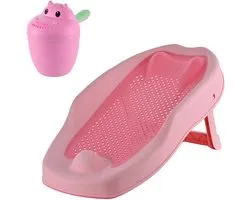 Babybadset - badsteun met haarwasbeker - roze