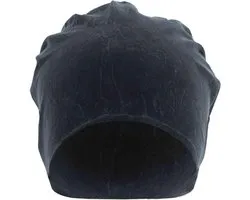 MSTRDS - Stonewashed Jersey Beanie navy one size Beanie Muts - Blauw