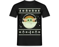 Star Wars Mandalorian Baby Yoda Lelijk Kerst T-Shirt Heren