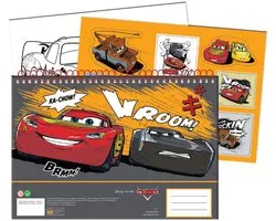 Cars A/4 spiraal schetsboek met Stickervel