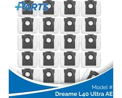 Sacs à poussière Dreame L40 Ultra AE (20 pièces, alternative Plus.Parts pour RDB8)