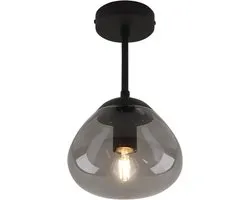 Olucia - SEDEF - Plafondlamp - Grijs / Zwart - Vorm: Ovaal
