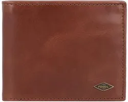 Fossil Ryan leren portemonnee met RFID, donkerbruin