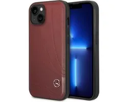 Coque Arrière Mercedes-Benz iPhone 14 Plus - Cuir Véritable - New Wave III - Rouge