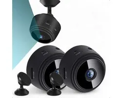 Lot de 2 Mini caméras Spy Tech Essentials - 1080p/Full HD - Avec application WiFi - Vision nocturne - Détection de mouvement - Caméra vidéo cachée compacte - Petite caméra d'intérieur - Espionnage - Sans fil - Animaux domestiques - Smart - Zwart