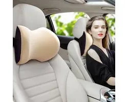 Super Comfortable Car Headrest Pillow, Car Cushion for Neck Pain Relief with Adjustable Belt, 100% Memory Foam & Breathable Detachable Cover, Ergonomic Design - Softness Travel Car Neck Pillow