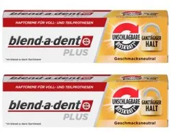 Blend-a-dent - Plus Premium kleefcrème - Onovertroffen fixatie - voor gebit en deelprothese - Voordeelset 2 stuks a 40 gram!!
