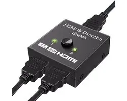 HDMI-splitser, 2 Output Bidirectional Switch Box 1-poort In 2 Poorten Uit HDMI Hub Ondersteunt HD 4K 3D 1080P Compatibel met PC-notebooks, HDTV, Blu-Ray-speler, Fire Stick, TV-box, Xbox, PS3, PS4, PS5