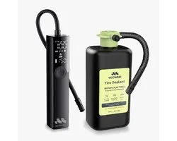 Woowind Tire Pump/Electric Bicycle Pump/Air Compressor for Car, Bike, Motorcycle, SUV and Truck - Fast Car Pump, 150 PSI, Wireless and 12V DC, Auto Shut-Off (T01-Bundle)