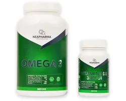 Neapharma Maximale résistance bundle : Huile de poisson Omega 3 et Vitamine D3 (3000UI)