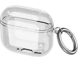 Coque compatible avec Apple AirPods 4 | TPU | avec Anneau | Paillettes Transparent