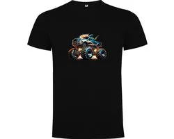 T-shirt noir Indispensable coloré Monster truck robuste en bleu - Humour Taille M