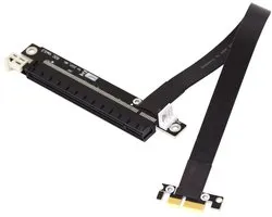 Cablecc PCI-E Gen3.0 1x to 16x Riser Cable 30cm 40cm 50cm 60cm PCI-Express PCI-E X16 Extender Right Angle Elbow Design - ShopVlot