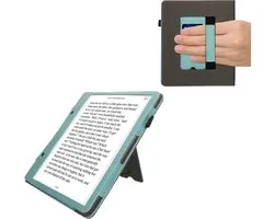 kwmobile flip cover voor e-reader - geschikt voor Amazon Kindle Scribe (2024) - Van imitatieleer en -suède - In mintgroen / donkergrijs
