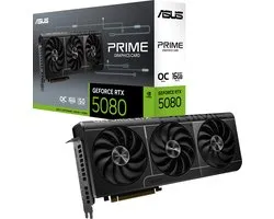 ASUS PRIME NVIDIA GeForce RTX 5080 O16G - Videokaart - 16GB - GDDR7 - PCIe 5.0 - 1x HDMI 2.1b - 3x DisplayPort 2.1a