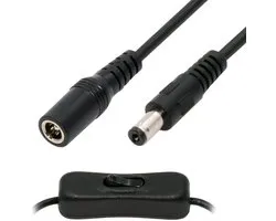Cablecc DC Switch Cable with Power Button DC 5.5 x 2.1mm Male to Female for DC 5V Desk Lamp Fan Camera - ShopVlot