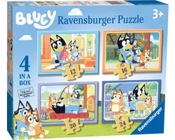 Ravensburger Bluey 4 in 1 Puzzel | 4 Kinderpuzzels van 12, 16, 20 & 24 Stukjes | Vanaf 3 Jaar