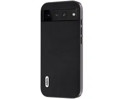 ABEEL Hoesje Geschikt voor Google Pixel 8 Pro - Back Cover met Nappa Textuur - Echt Leer Case - Zwart
