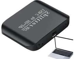 USB C Splitter - DisplayLink Adapter - Scherm Uitbreiden - Stabiele Signaaloverdracht - 13 x 9.3 x 2.5 cm - Zwart