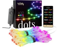 Twinkly Dots – App-gestuurde flexibele LED lichtsnoer met 400 RGB 16 miljoen kleuren 20 meter transparant draad