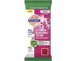 Lingettes nettoyantes tout usage Sagrotan grenade et citron vert - 60 pièces