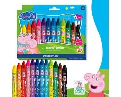 STAEDTLER Peppa Pig x Noris junior waskrijtjes - set 12 st