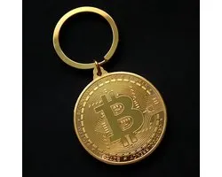 Bitcoin sleutelhanger - cryptotoken - fysieke munt - Goud