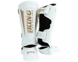Protège-tibias King Pro Boxing Revo 9 Kickboxing - Blanc/Or - taille S