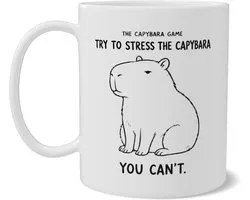 Tasse avec Capybara The Capybara Game You Can't Tasse à café drôle Impression recto-verso Noir et blanc Dessin minimaliste Tasse Cadeau