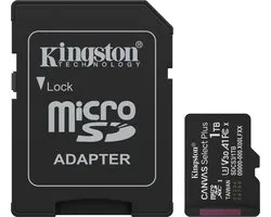 Carte microSDXC Canvas Select Plus Gen3 150 Mo/s A1 de Kingston Technology 1 To + adaptateur