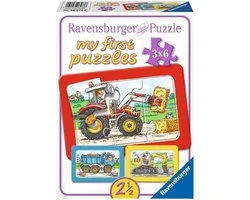 Ravensburger Graafmachine, tractor en kiepauto- My First puzzels -3x6 stukjes - kinderpuzzel