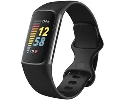 Siliconen Sport bandje - Geschikt voor Fitbit Charge 5/ Charge 6 - Zwart