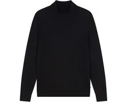 OLYMP Casual modern fit trui katoen met lyocell - turtleneck - zwart
