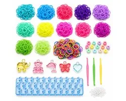 Behave Starter package Loom Blauw Loom - Boîte de rangement - 4 aiguilles Loom - De nombreux accessoires Extra