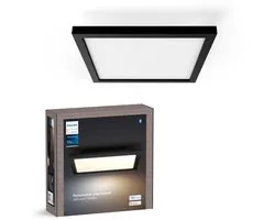 Philips Hue Aurelle - vierkante LED plafondlamp - zwart - aanpasbaar wit licht - Ø 300mm - slimme verlichting