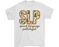SLP Shirt – speech language pathologist – Kerst Outfit – Unisex T-Shirt voor Dames & Heren – Leuk Cadeau voor Therapeuten